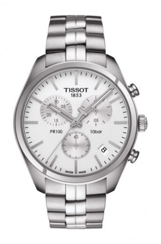 Tissot PR 100 Chronograph Quartz 41 Stainless Steel / Silver / Bracelet T101.417.11.031.00