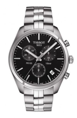 Tissot PR 100 Chronograph Quartz 41 Stainless Steel / Black / Bracelet T101.417.11.051.00
