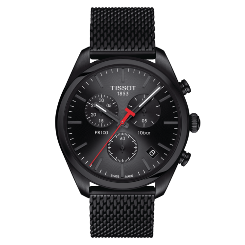 Tissot PR 100 Chronograph Quartz 41 PVD / Black / Milanese T101.417.33.051.00