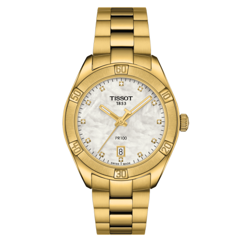 Tissot PR 100 Sport Chic 36 Yellow Gold PVD / MOP / Bracelet T101.910.33.116.01