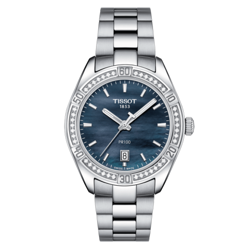 Tissot PR 100 Sport Chic 36 Stainless Steel - Diamond / Black MOP / Bracelet T101.910.61.121.00