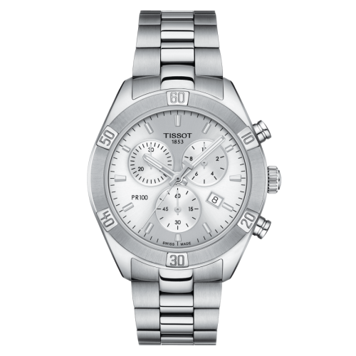 Tissot PR 100 Sport Chic Chronograph 38 Stainless Steel / Silver / Bracelet T101.917.11.031.00
