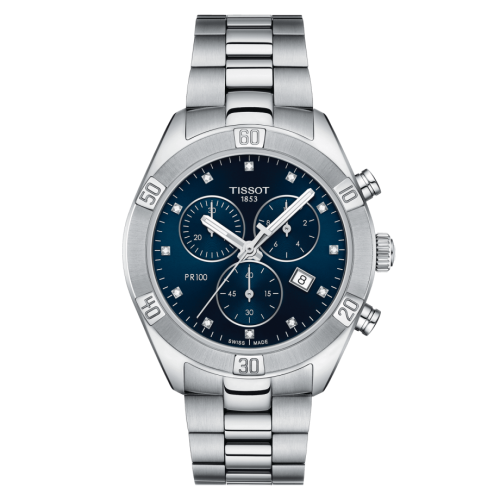 Tissot PR 100 Sport Chic Chronograph 38 Stainless Steel / Blue / Bracelet T101.917.11.046.00