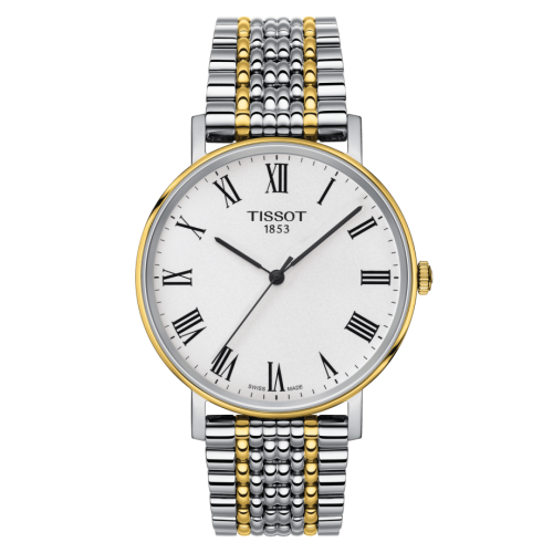 Tissot Everytime Medium Stainless Steel / Yellow Gold PVD / Silver / Strap T109.410.22.033.00