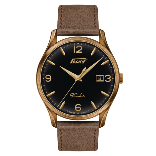 Tissot Visodate Quartz 40 Bronze PVD / Black / Strap T118.410.36.057.00