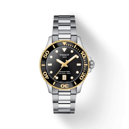 Tissot Seastar 1000 36 Quartz Stainless Steel - Yellow Gold / Black / Bracelet T120.210.21.051.00