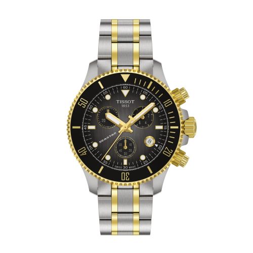 Tissot Seastar 1000 Quartz Chronograph Stainless Steel - Yellow Gold / Grey / Bracelet T120.217.22.061.00