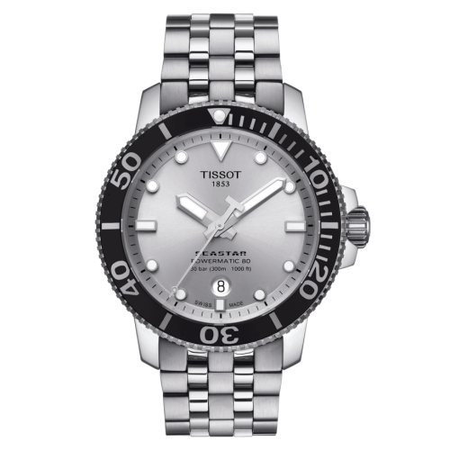 Tissot Seastar 1000 Powermatic 80 43 Stainless Steel / Silver / Bracelet T120.407.11.031.00