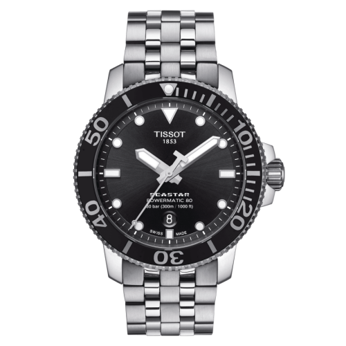 Tissot Seastar 1000 Powermatic 80 43 Stainless Steel / Black / Bracelet T120.407.11.051.00