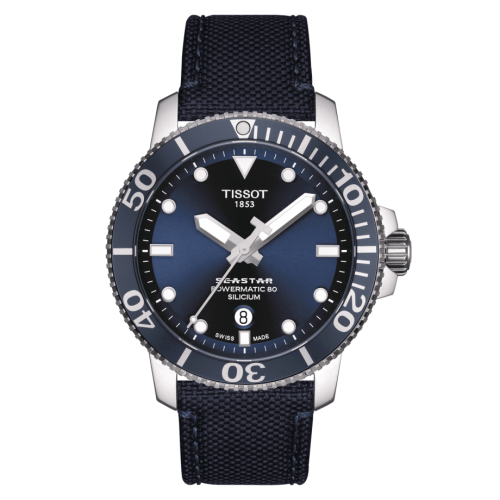 Tissot Seastar 1000 Powermatic 80 Silicium 43 Stainless Steel / Blue / Fabric T120.407.17.041.01