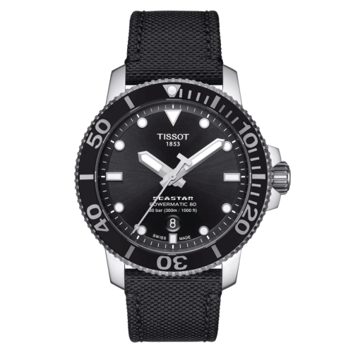 Tissot Seastar 1000 Powermatic 80 43 Stainless Steel / Black / Fabric T120.407.17.051.00
