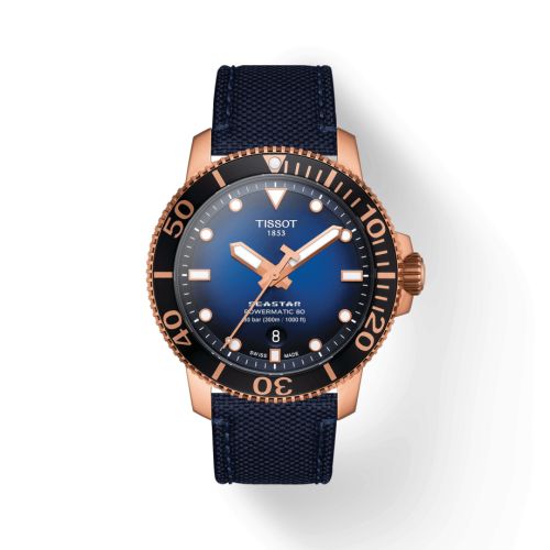 Tissot Seastar 1000 Powermatic 80 43 Rose Gold / Gradient Blue T120.407.37.041.00