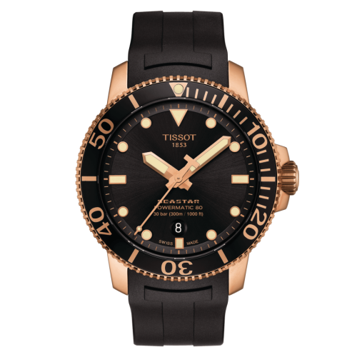 Tissot Seastar 1000 Powermatic 80 43 Rose Gold / Black / Rubber T120.407.37.051.01