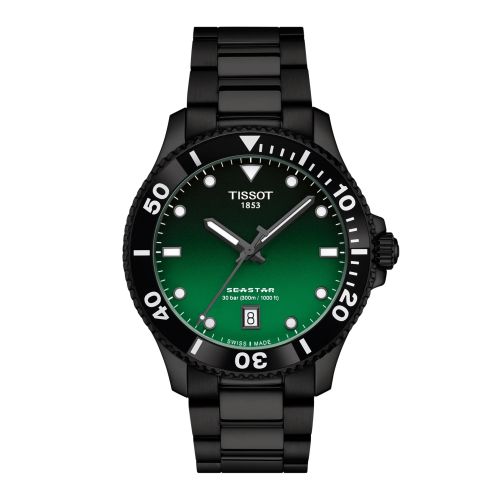 Tissot Seastar 1000 Quartz 40 PVD / Green Gradient / Bracelet T120.410.33.091.00