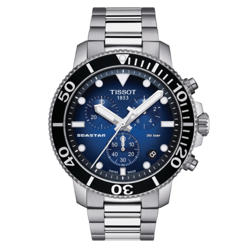 Tissot Seastar 1000 Chronograph Quartz 45.5 Stainless Steel / Gradient Blue / Bracelet T120.417.11.041.01