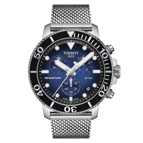 Tissot Seastar 1000 Chronograph Quartz 45.5 Stainless Steel / Gradient Blue / Mesh T120.417.11.041.02