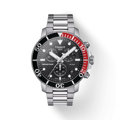 Tissot Seastar 1000 Chronograph Quartz 45.5 Stainless Steel / Black / Bracelet T120.417.11.051.01