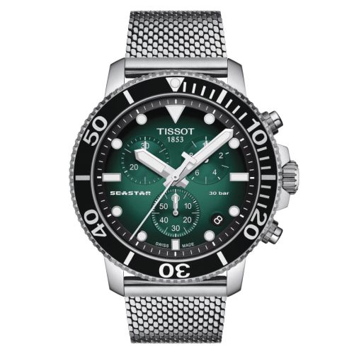 Tissot Seastar 1000 Chronograph Quartz 45.5 Stainless Steel / Gradient Grey / Mesh T120.417.11.091.00