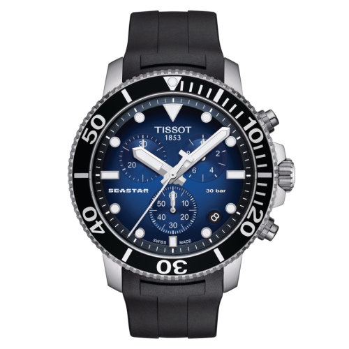 Tissot Seastar 1000 Chronograph Quartz 45.5 Stainless Steel / Gradient Blue / Rubber T120.417.17.041.00
