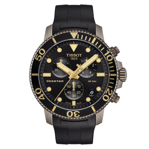 Tissot Seastar 1000 Chronograph Quartz 45.5 Bronze PVD / Black / Rubber T120.417.37.051.01