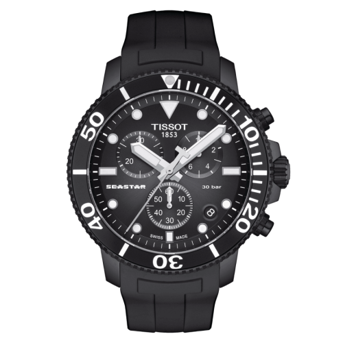 Tissot Seastar 1000 Chronograph Quartz 45.5 PVD / Black / Rubber T120.417.37.051.02