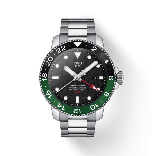 Tissot Seastar 1000 Powermatic 80 GMT Stainless Steel / Black / Bracelet T120.429.11.051.01