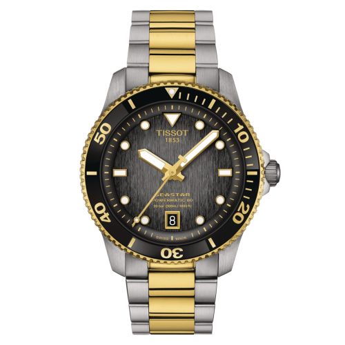 Tissot Seastar 1000 Powermatic 80 40 Stainless Steel - Yellow Gold / Grey / Bracelet T120.807.22.051.00