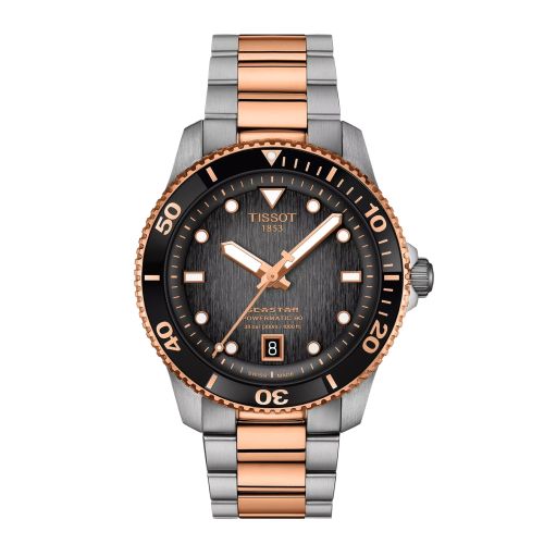 Tissot Seastar 1000 Powermatic 80 40 Stainless Steel - Rose Gold / Grey / Bracelet T120.807.22.051.01