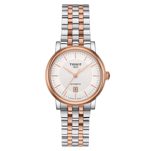 Tissot Carson Premium Automatic 30 Stainless Steel / Rose Gold PVD / Silver / Bracelet T122.207.22.031.01