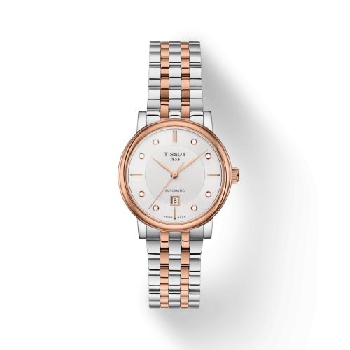 Tissot Carson Premium Automatic 30 Stainless Steel - Rose Gold / Silver / Bracelet T122.207.22.036.00