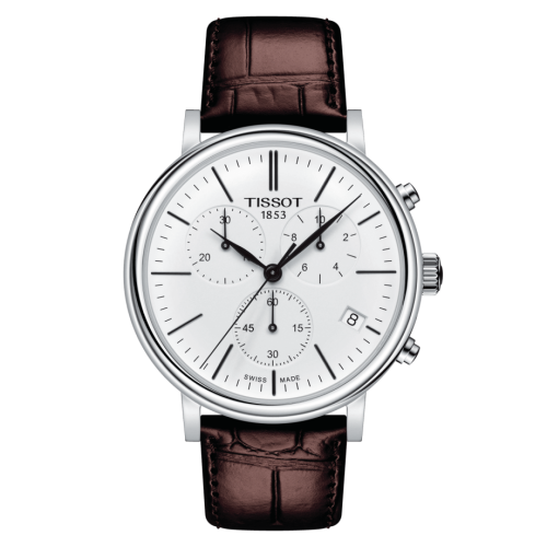 Tissot Carson Premium Chronograph Quartz 41 Stainless Steel / Silver / Strap T122.417.16.011.00