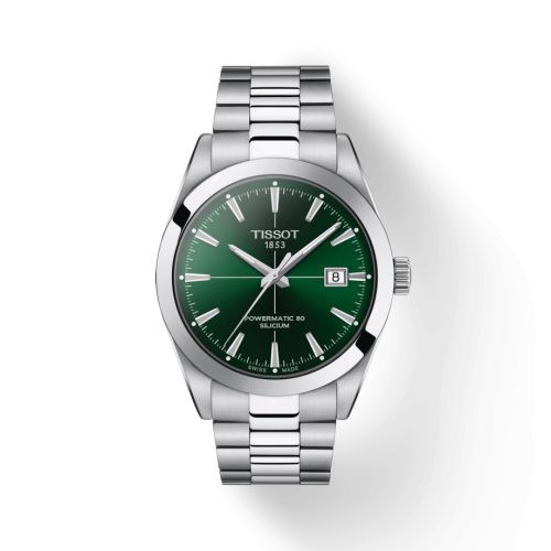 Tissot Gentleman Powermatic Stainless Steel / Green / Bracelet T127.407.11.091.01