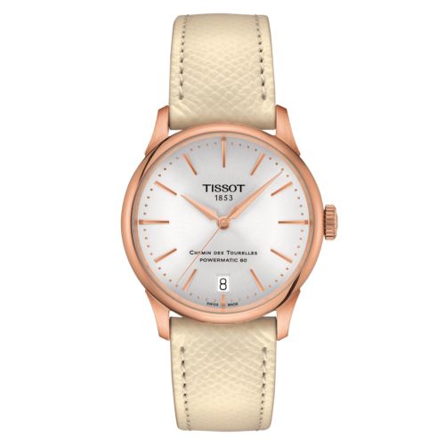 Tissot Chemin Des Tourelles Powermatic 80 34 Rose Gold / Silver T139.207.36.031.00