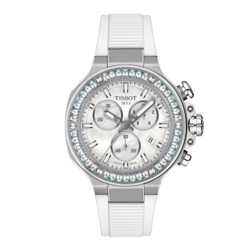 Tissot T-Race Chronograph 38 Stainless Steel - Ceramic Baguettes / MOP T141.817.97.111.00