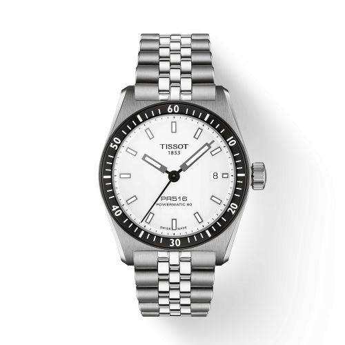 Tissot PR516 Powermatic 80 Stainless Steel / White / Bracelet T149.407.11.031.00