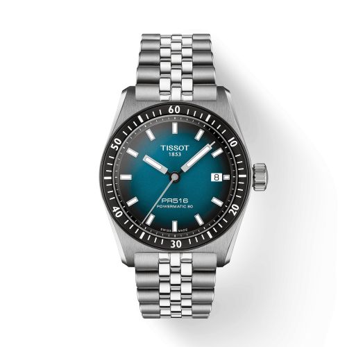 Tissot PR516 Powermatic 80 Stainless Steel / Blue Gradient / Bracelet T149.407.11.041.00