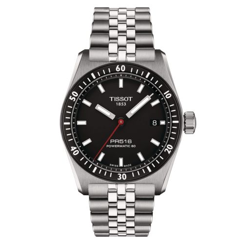 Tissot PR516 Powermatic 80 Stainless Steel / Black / Bracelet T149.407.11.051.00