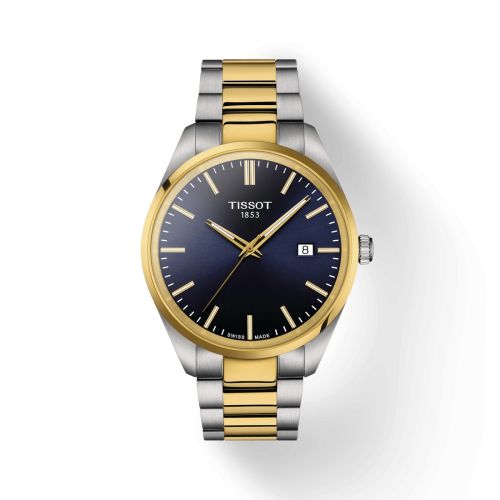 Tissot PR 100 Quartz 40 Stainless Steel - Yellow Gold / Blue / Bracelet T150.410.22.041.00