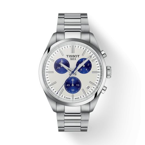 Tissot PR 100 Quartz Chronograph Stainless Steel / Silver - Blue / Bracelet T150.417.11.011.00