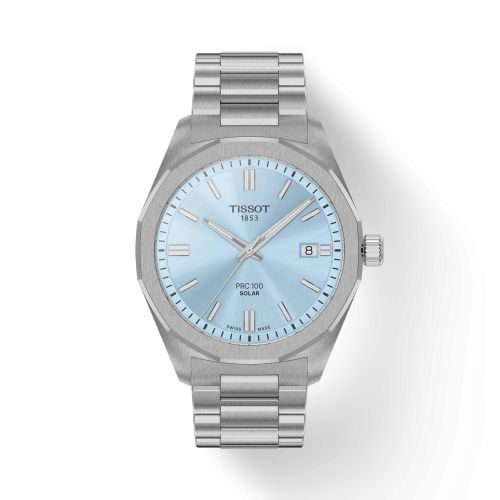 Tissot PRC 100 Solar Quartz 39 Stainless Steel / Ice Blue / Bracelet T151.422.11.351.00
