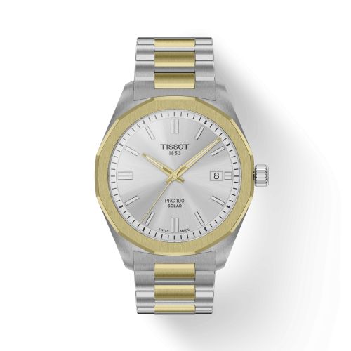 Tissot PRC 100 Solar Quartz 39 Stainless Steel - Yellow Gold / Silver / Bracelet T151.422.22.031.00