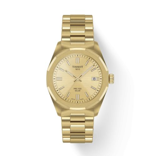 Tissot PRC 100 Solar Quartz 34 Yellow Gold / Champagne / Bracelet T151.822.33.021.00