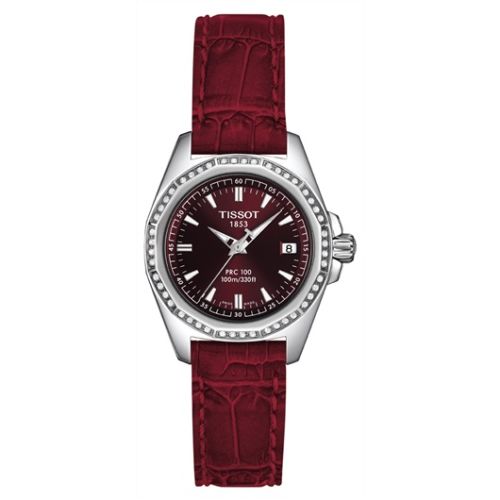Tissot PRC 100 Quartz 29.7 Stainless Steel / Red / Strap T22.1.161.81