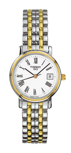 Tissot Desire Quartz 24 Stainless Steel / Yellow Gold PVD / White / Bracelet T52.2.281.13