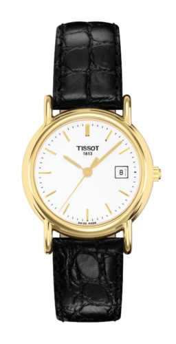Tissot Carson Quartz 26.8 Yellow Gold / Silver / Strap T71.3.129.11