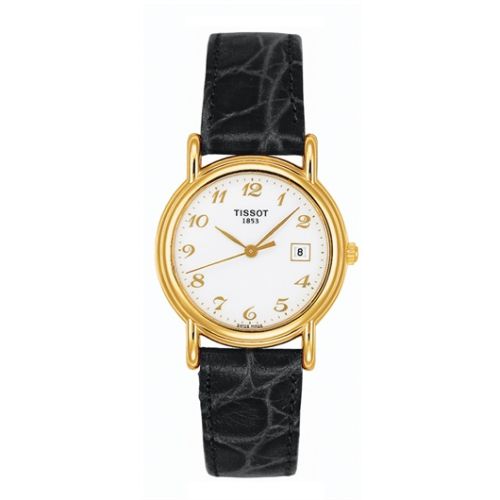Tissot Carson Quartz 26.8 Yellow Gold / White / Strap T71.3.129.12