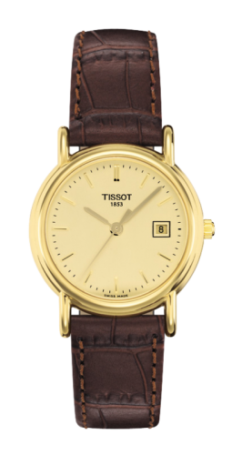 Tissot Carson Quartz 26.8 Yellow Gold / Champagne / Strap T71.3.129.21