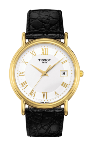 Tissot Carson Quartz 33.7 Yellow Gold / Silver / Strap T71.3.429.13