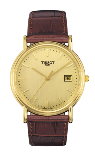 Tissot Carson Quartz 33.7 Yellow Gold / Champagne / Strap T71.3.429.21