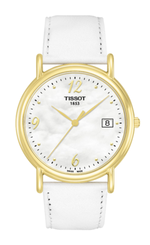 Tissot Carson Quartz 33.7 Yellow Gold / MOP / Strap T71.3.429.74
